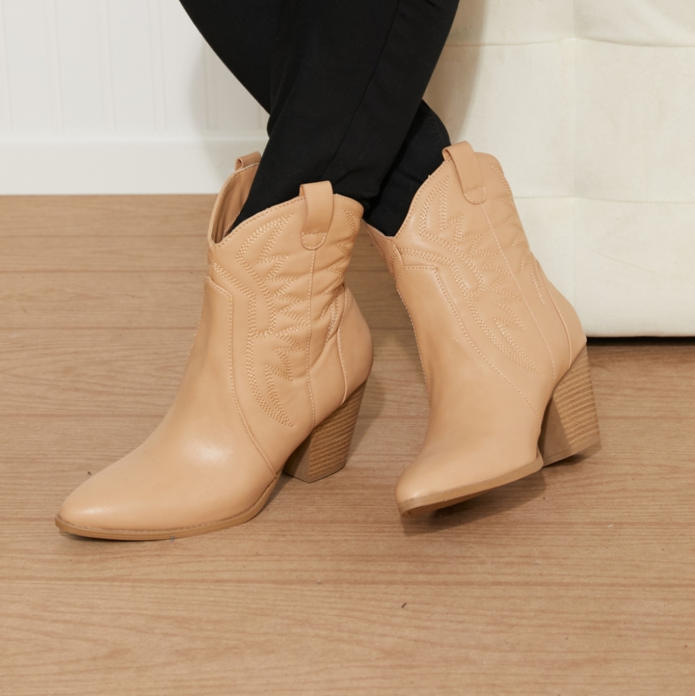 East Lion Corp Texas Trip Embroidered Cowboy Booties in Toffee - Picture 7 of 7